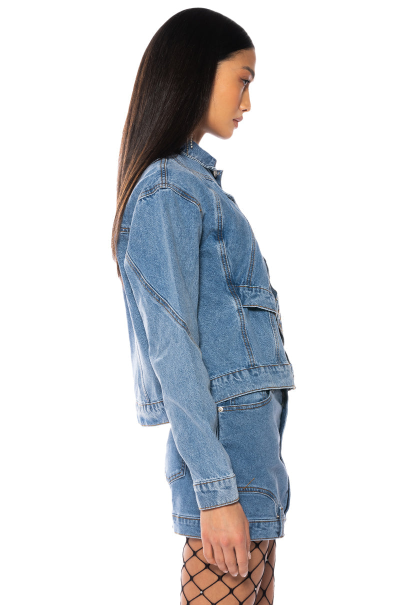 DOUBLE TIME DENIM PULLOVER