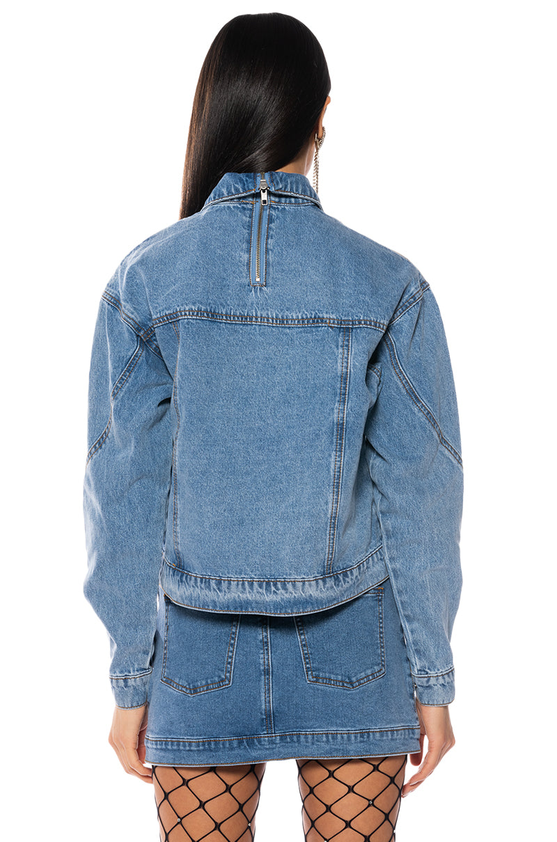 DOUBLE TIME DENIM PULLOVER