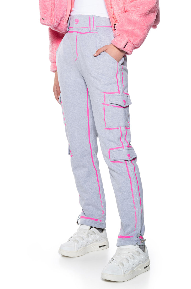 DRAWN IN ADJUSTABLE DRAWCORD WIDE LEG PANT