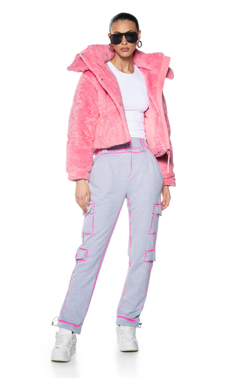 DRAWN IN ADJUSTABLE DRAWCORD WIDE LEG PANT
