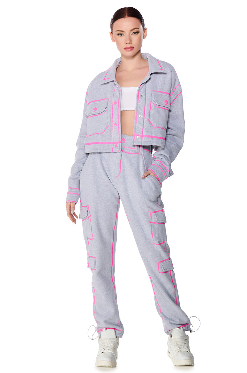 DRAWN IN ADJUSTABLE DRAWCORD WIDE LEG PANT