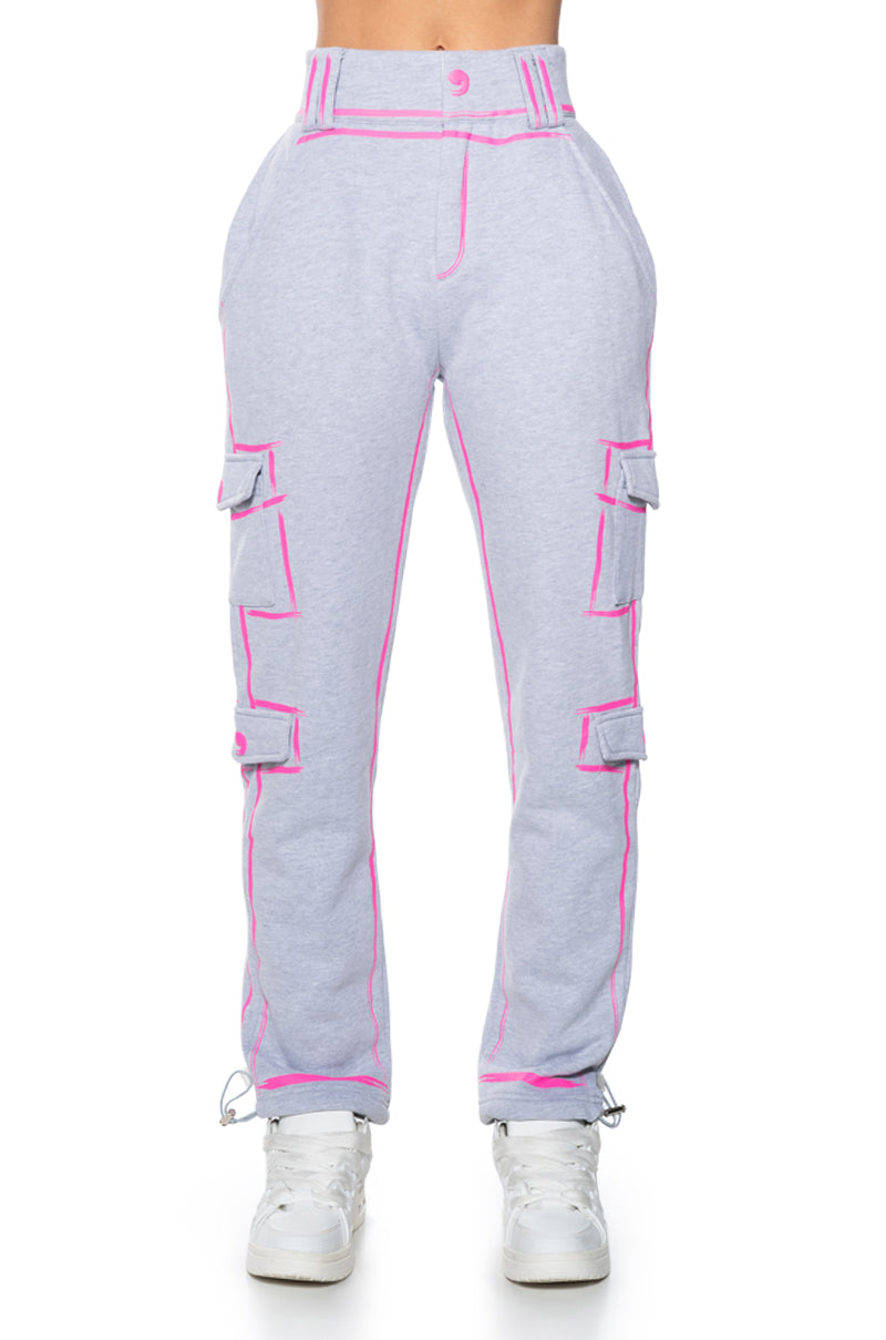 DRAWN IN ADJUSTABLE DRAWCORD WIDE LEG PANT