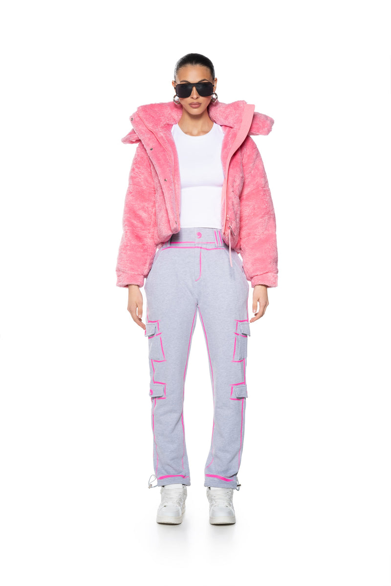 DRAWN IN ADJUSTABLE DRAWCORD WIDE LEG PANT