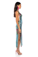 DAYDREAM LIGHT BLUE FLORAL MAXI DRESS