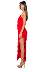 DREAM GIRL RUFFLE MAXI DRESS