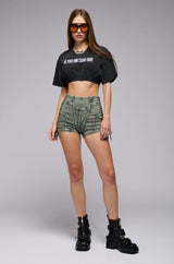 DRESSED FOR SUCCESS GRAPHIC CROP T SHIRT