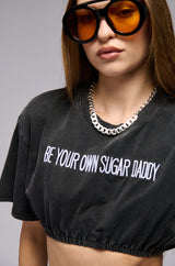 DRESSED FOR SUCCESS GRAPHIC CROP T SHIRT
