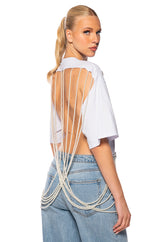 DRIPPING IN JEWELS EMBELLISHED T SHIRT