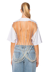 DRIPPING IN JEWELS EMBELLISHED T SHIRT
