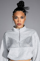 DRIPPING JEWELS HALF ZIP SWEATSHIRT