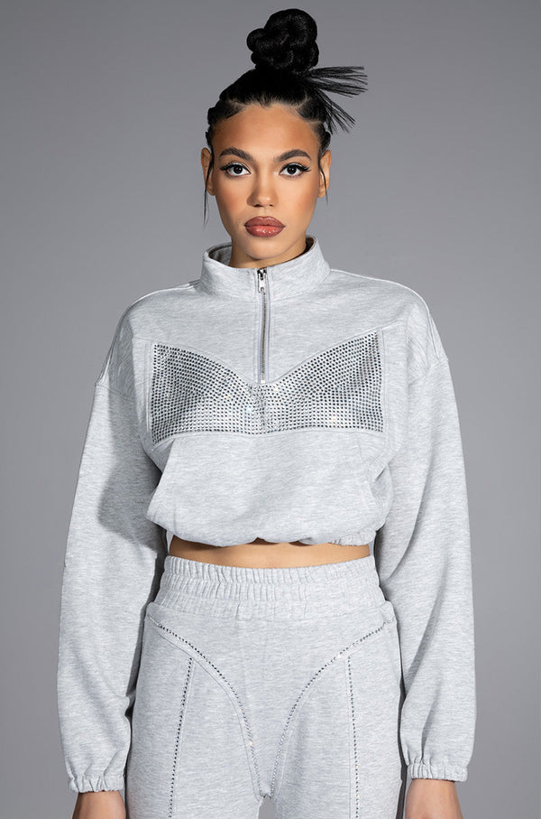 DRIPPING JEWELS HALF ZIP SWEATSHIRT