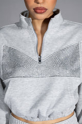 DRIPPING JEWELS HALF ZIP SWEATSHIRT