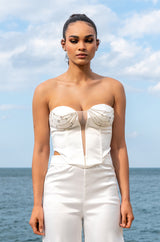 SOPHIE RHINESTONE SATIN BUSTIER