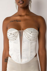 SOPHIE RHINESTONE SATIN BUSTIER