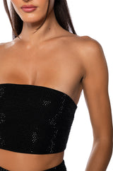 DYNAMITE EMBELLISHED STRAPLESS TOP
