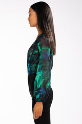 EARTH SIGN LONG SLEEVE SURPLICE CHIFFON CHEEKY BODYSUIT