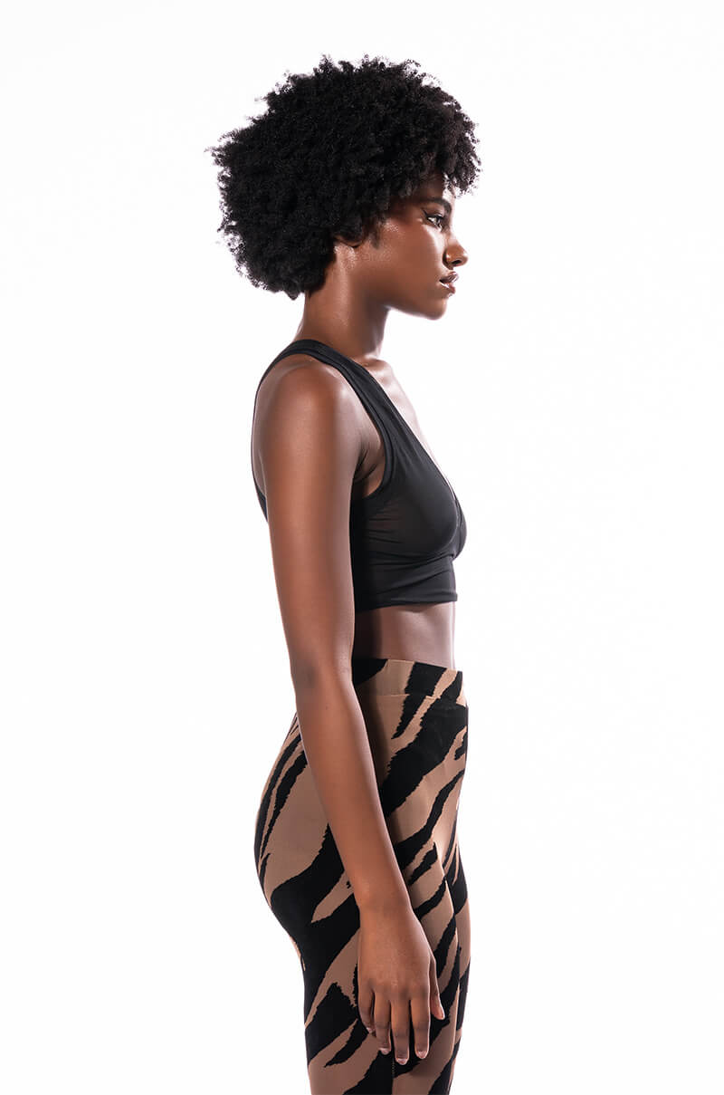 EASY GOING MESH DEEP V BRA TOP