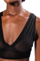 EASY GOING MESH DEEP V BRA TOP