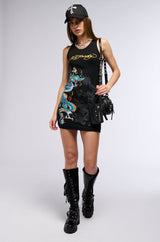 ED HARDY DRAGON RIB TANK DRESS