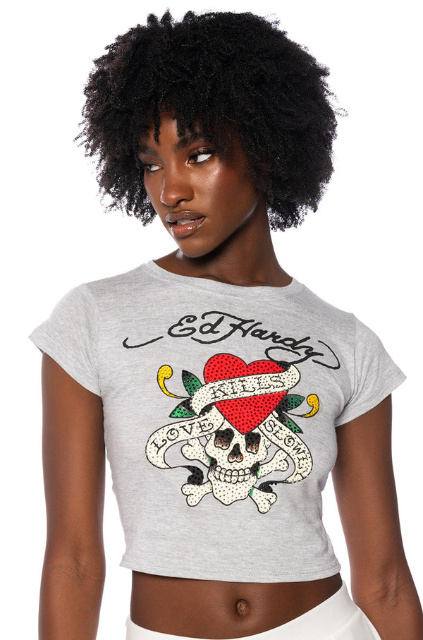 ED HARDY LOVE KILLS FITTED TEE