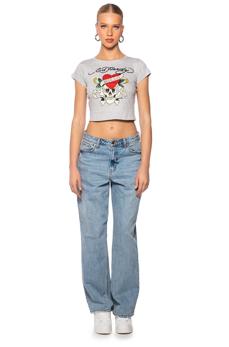 ED HARDY LOVE KILLS FITTED TEE