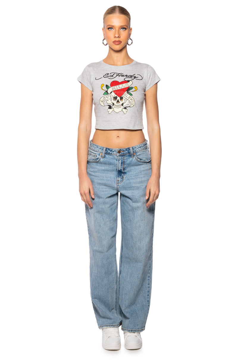 ED HARDY LOVE KILLS FITTED TEE