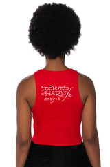 ED HARDY RHINESTONE TIGER RIB KNIT TANK
