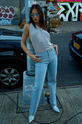 EFFORTLESS GLAM RHINESTONE STRIPE RELAXED FIT JEAN