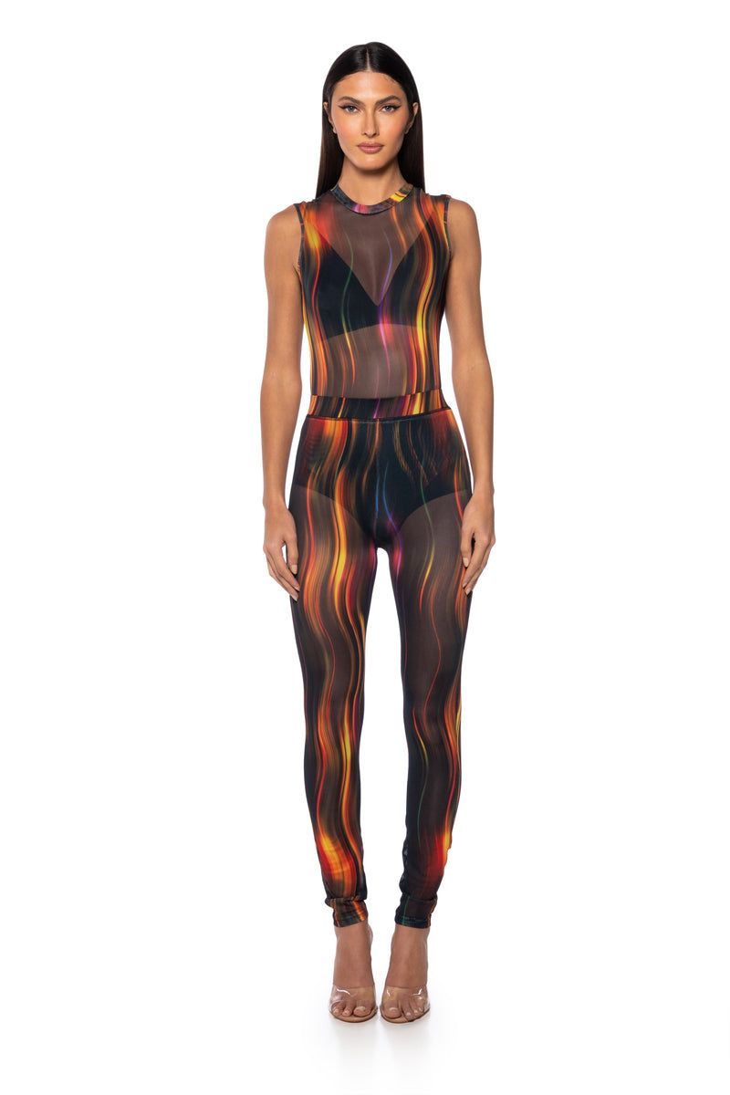 ELECTRIC FEVER MOCK NECK BODYSUIT