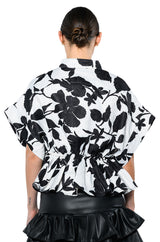 CARLI POPLIN TIE FRONT BLOUSE