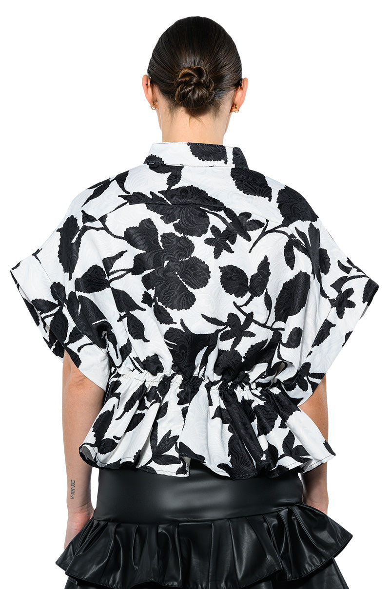 CARLI POPLIN TIE FRONT BLOUSE