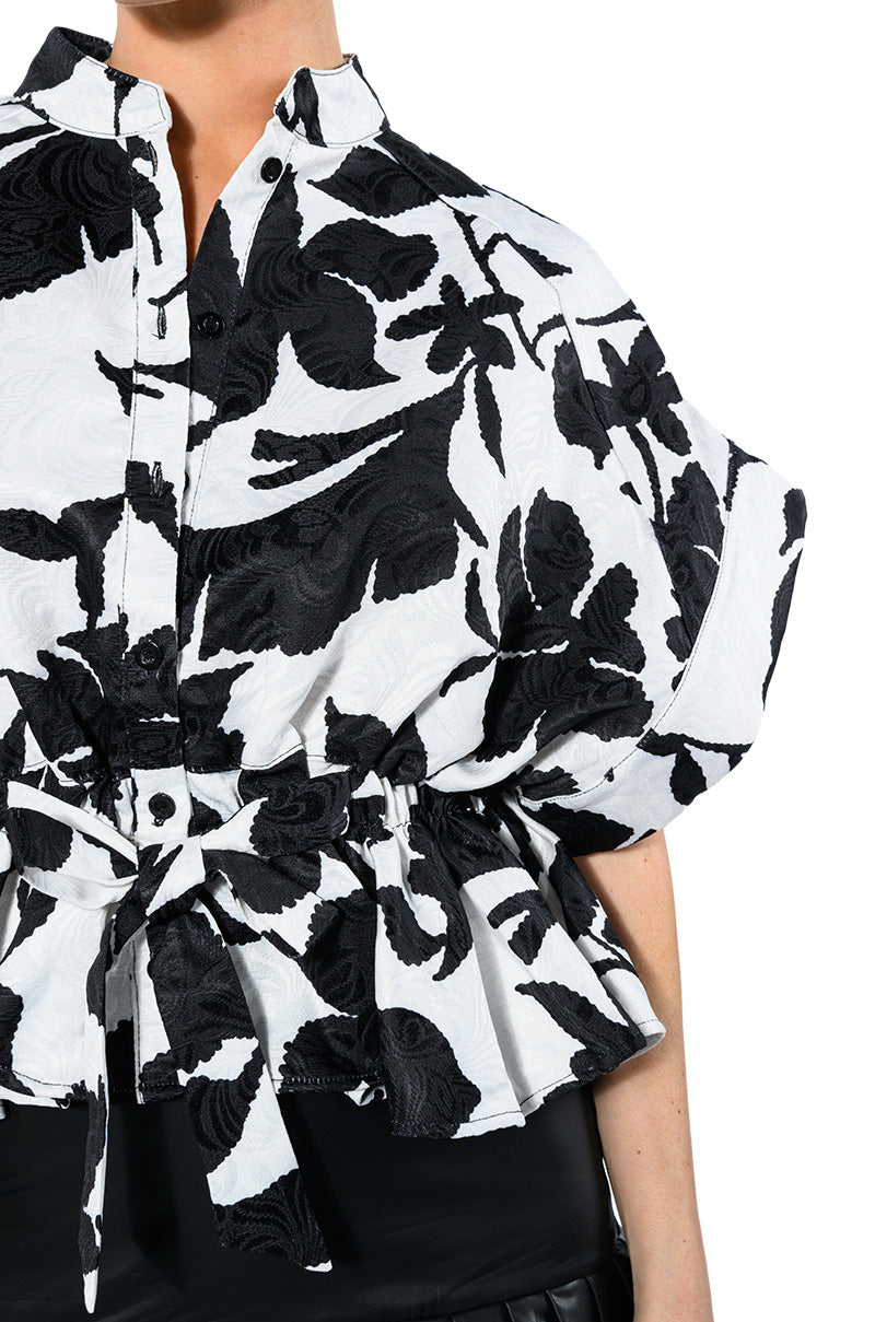 CARLI POPLIN TIE FRONT BLOUSE