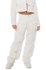 ELEVATED WHITE WASH DENIM UTILITY JOGGER