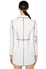 ELLIS OUTLINED BLAZER MINI DRESS IN WHITE