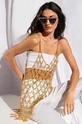 ELODIE CHAIN CHAIN MINI DRESS IN GOLD