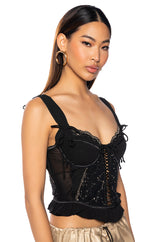 EMBER EMBROIDERED CAP SLEEVE CORSET