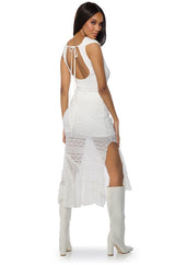 EMELIA LACE TRIM TIERED MIDI SKIRT
