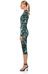 EMERALDS AND ANIMAL MIDI DRESS