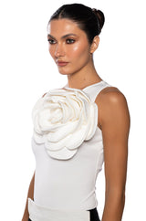 ENCHANTRESS FLOWER DETAIL SLEEVELESS BODYSUIT