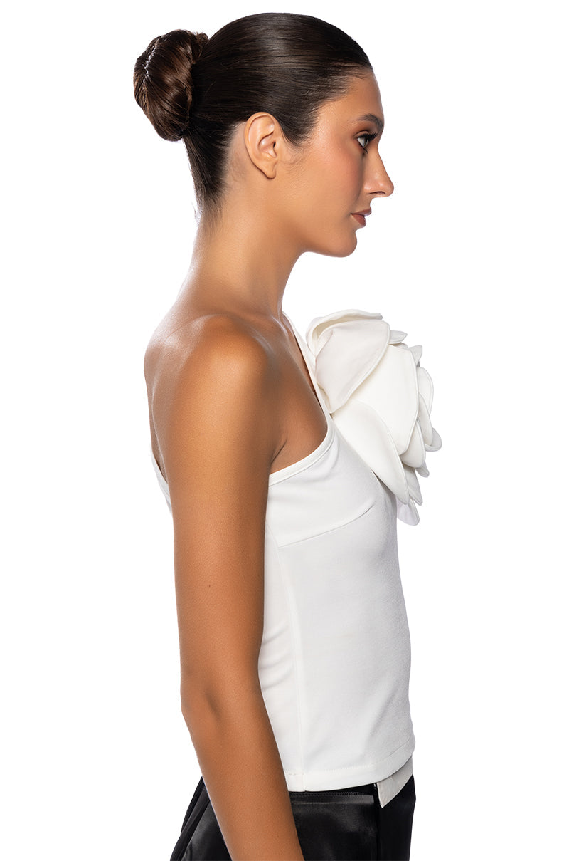 ENCHANTRESS FLOWER DETAIL SLEEVELESS BODYSUIT