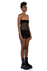 ENJOY THE VIEW MESH PANEL DRESS