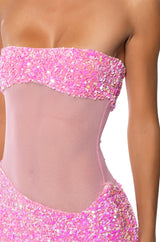 ENJOY THE VIEW MESH PANEL DRESS
