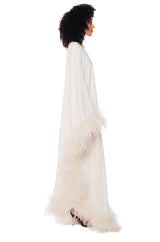 ELIZA ONE SHOULDER FEATHER MAXI