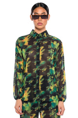 ESCAPE THE ORDINARY PRINTED BUTTON DOWN BLOUSE