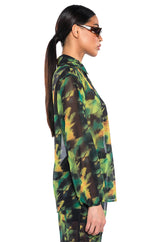 ESCAPE THE ORDINARY PRINTED BUTTON DOWN BLOUSE