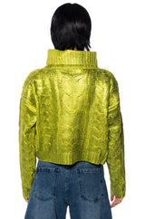 ESME GREEN METALLIC SWEATER