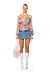 ESME OFF THE SHOULDER PRINTED BLOUSE