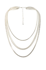 ESSENTIAL BLING LAYERED NECKLACE IN SILVER