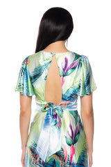 ETTA CROPPED FLOUNCE SLEEVE BLOUSE