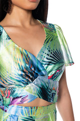 ETTA CROPPED FLOUNCE SLEEVE BLOUSE